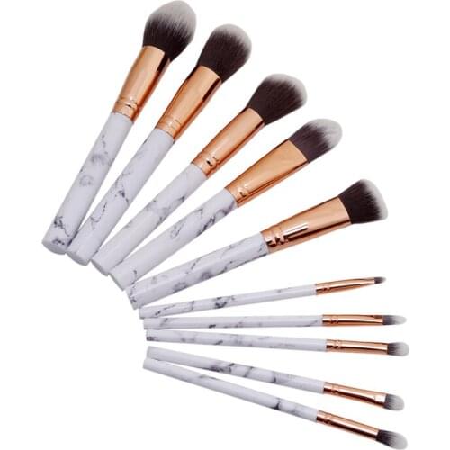 10 Pcs Marbling Makeup Brush Set Contouring Brush Mask Brush Blush Brush Eyeshadow Brush Foundation Brush Makeup Tool