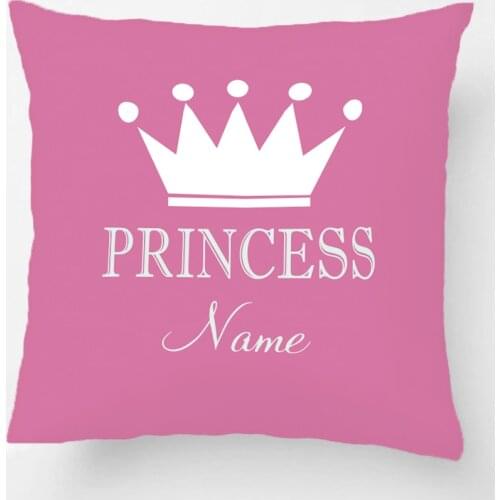 Customized Child Name Printed Throw Pillowcase Crown Princess Decorative Cushion Cover Gift By Lvsure For Car Sofa Seat