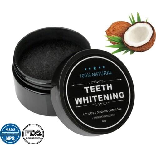 Newly Upgraded Formula 30g Coconut Shell Activated Carbon Teeth Whitening Powder Oral Daily Care Cleaner BLACK