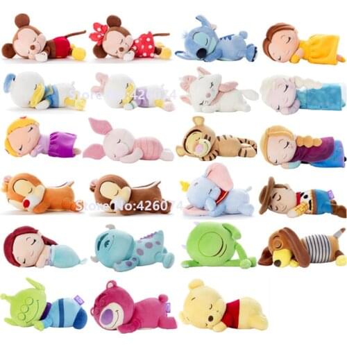 New Soft Sleep Mouse Daisy Duck Sulley Mike Chipmunk Mermaid Belle Anna Princess Plush Kids Stuffed Animal