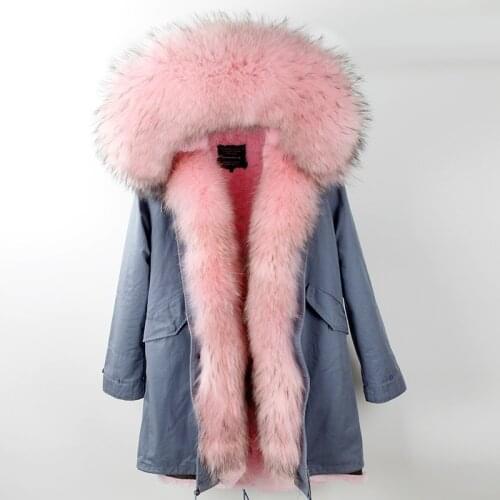 Europe New Women Parkas Mujer Coats 2018 Winter Super Detachable Real Raccoon Hair Entrance Guard Fur Warm Overcoat Jackets