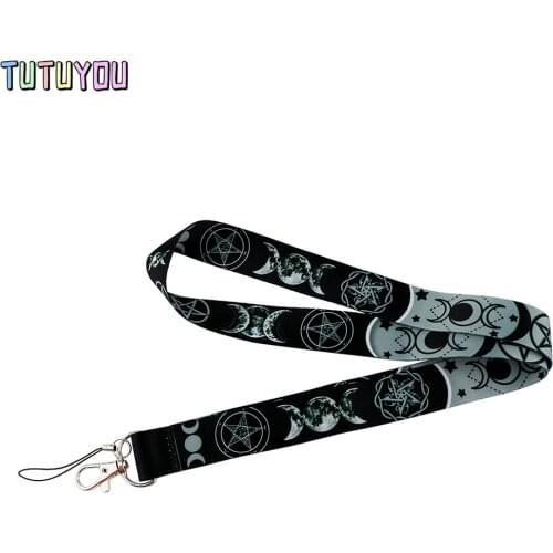 PC2891 Moon Symbol Keychain Tags Strap Neck Lanyards For Keys ID Card Pass Gym Phone USB Badge Holder DIY Hang Rope