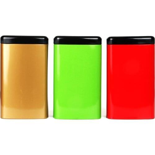 Xin Jia Yi Packaging Metal Box Spice Tiny Mints Pill Red Rectangle Tin Cans With Black Lid Factory Directly Sale Food Grade Tin