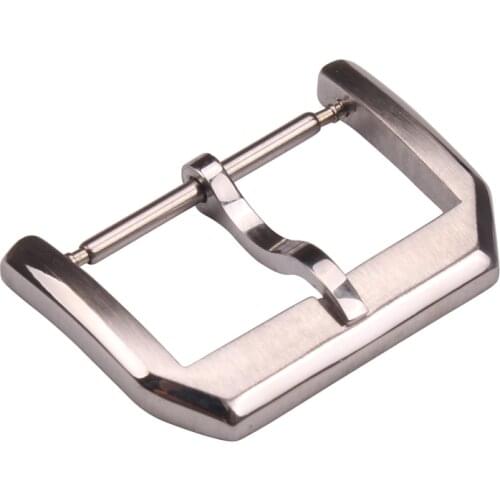 18mm 20mm Solid Stainless Steel Watch Buckle Silver Brushed Polished Watchbands Strap Clasp