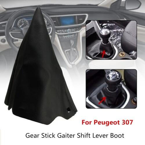 PU Leather Dustproof Cover Gear Stick Gaiter Shift Lever Boot Case Collar For Peugeot 307 SW CC 2000-2008 Gear Shift Collars