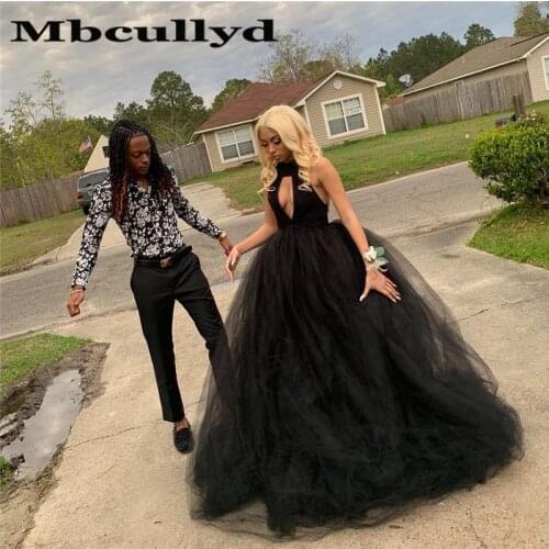 Mbcully Puffy Tulle Quinceanera Dresses 2020 Chic Halter Neck Ball Gown Sweet 16 Prom Dress Vestidos De 15 Anos For Black Girls