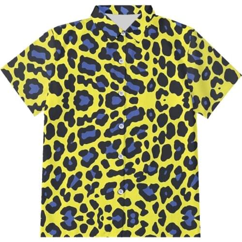 IFPD EU Size Button Shirt Men/Women Hot 3D Printed Leopard Spot Funny Plus Size Tops Tees Summer Casual Animal Shirts Drop Ship
