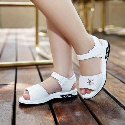 2021 NEW girls summer sandals casual childrens flats shoes girl princess little girl over the children shoes size 26-37