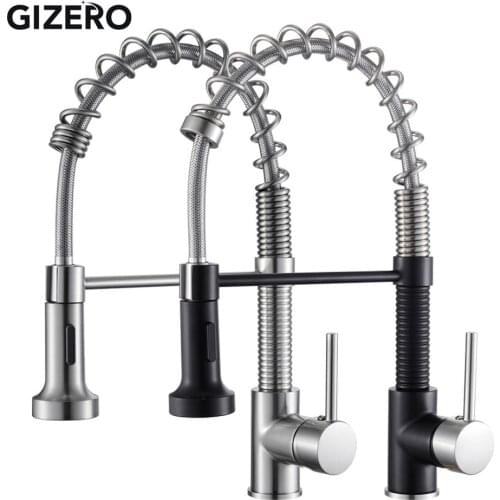 Kitchen Faucet Brush Nickel 360 Swivel Brass Faucet for Kitchen Hot Cold Water Mixer Taps Black Mixer Faucet Deck Mounted ZR713