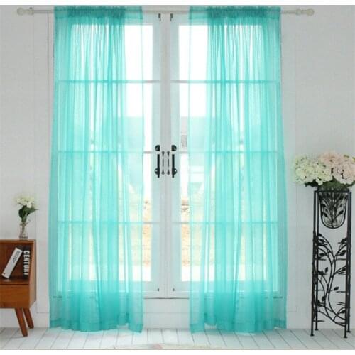 Modern Solid Color Purple Tulle Curtains For Living Room Kitchen Red Window Treatment Drapes Voile Curtain Blue Cortinas