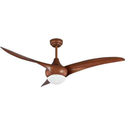 Modern Ceiling Fan with LED Light 52-inch Ventilator Remote Control Brown Minimalist Artist Dining Room Living Room Bedroom
