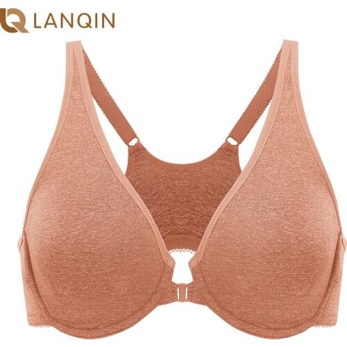 Womens Unlined Racerback Bra Lace Pattern Underwire Front Closure Bras