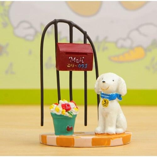 1pcs Zakka Puppy Mailbox Toys Model Japanes Kawai Dog Toys Decoration Props Ornaments Decor Children Toy Home Decor