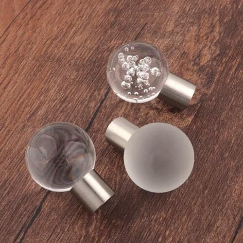 1 Pcs Spherical K9 Crystal Clear Glass Door Knobs Drawer Cabinet Wardrobe Handle Furniture Kitchen Cupboard Handle Knobs Pull