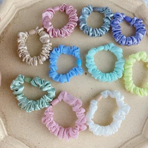 25 colors Satin Chiffo Small Scrunchie For Women Elasic Hair Bands Girl Silk Hair Tie Ring Lady Flower Hairbands Head Accessorie