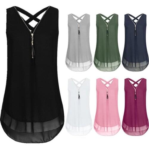 5XL Plus Size Women T-Shirts Summer Sleeveless Casual Chiffon Tops Black White Army Green Loose T-Shirt