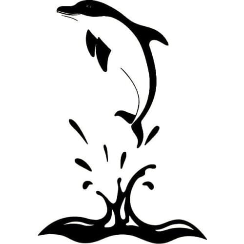 8.4*12.1CM Dolphin On The Sea Window Decorative Decals Cute Cartoon Animal Car Styling Stickers C6-0650