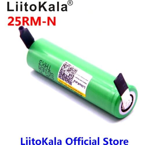 LiitoKala original 18650 2500mAh Battery INR1865025R 3.6 V Discharge 20A Dedicated Battery Power for + DIY Nickel