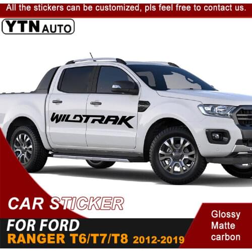 Car Decals Side Door Wildtrak Letters Graphic Vinyl Cool Stickers Car Accessories For Ford Ranger 2012-2015 2016 2017 2018 2019