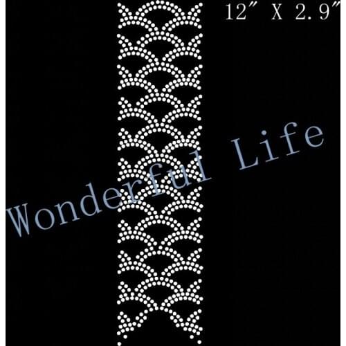 Free Shipping hot selling mermaid scale cheer bow strip set 2 pieces rhinestone bling vinyl iron on