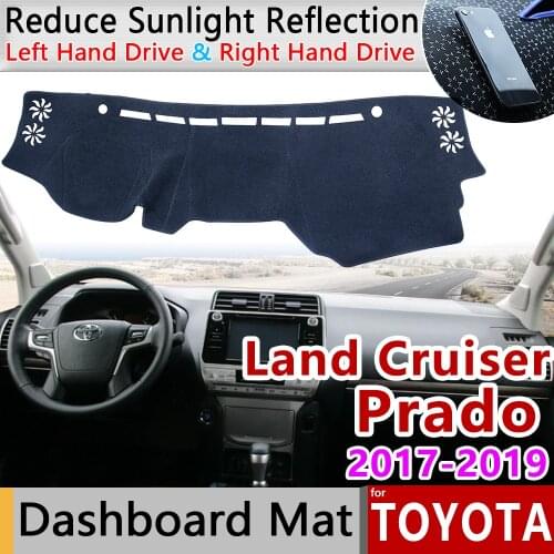 For Toyota Land Cruiser Prado 150 Series 2017 2018 2019 Facelift LC150 J150 Anti-Slip Mat Dashboard Sunshade Dashmat Accessories