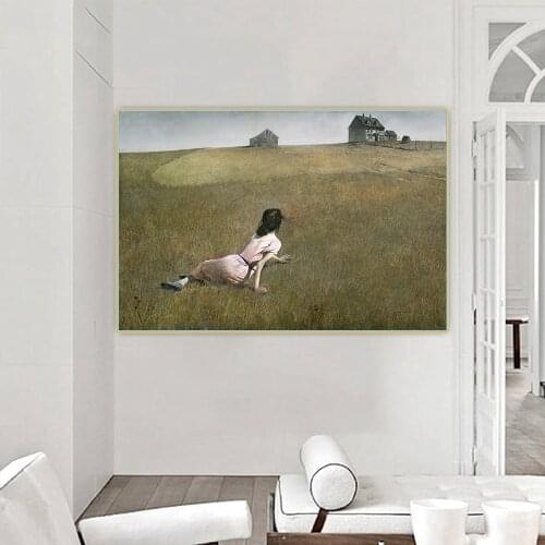 Holover Canvas Oil Painting Andrew Wyeth"Christinas World,1948"Western Art Decor Poster Artwork Aesthetic Home Decoration
