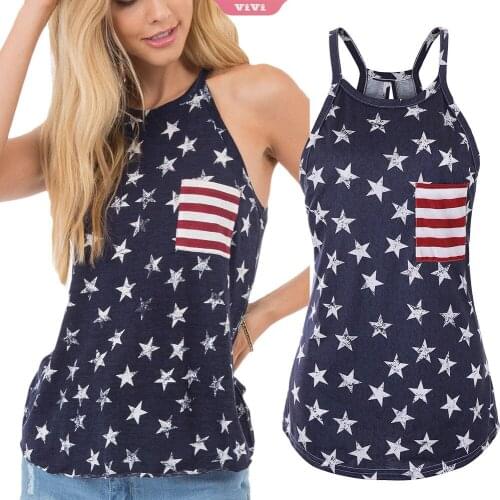 2021 Summer Slim Top Sexy Womens Sleeveless Pullover Vest with Five-pointed Star Print Back Bow Camisole