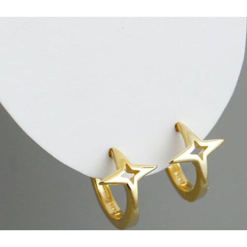 925 Sterling Silver Cross Star Small Hoop Earrings Simple French Circle Golden Earrings femme aros mujer