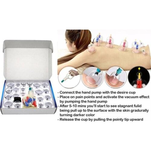 24Pcs Cupping Sets | Cupping Vacuum Suction 24 Cups Sets for Cellulite Cupping Massage Back | Chinese Cupping Pump