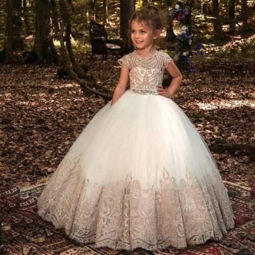 2021 Formal Bridesmaid Dress Kids Clothes For Girls Children Retro Lace Princess Dress Girl Party And Wedding Costume Vestidos