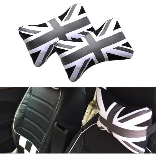 KJAUTOMAX For Mini Cooper R50 R53 R55 R56 R60 F54 F55 F60 Head Rest Neck Pillow Grey Jack