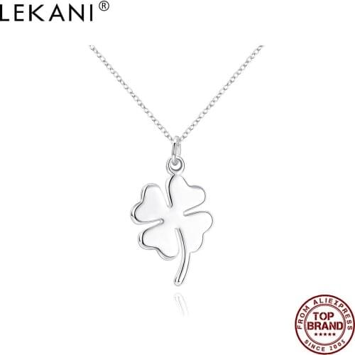 LEKANI Simple Leaf Pendants For Women White Lucky Plant Pendant Birthday Gift Fashion Jewelry Give Girlfriend Free Shipping