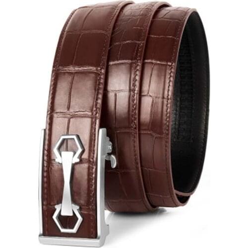 Weitasi Nile crocodile belt male Genuine leather Tungsten steel Automatic buckle men belt male business leisure belt