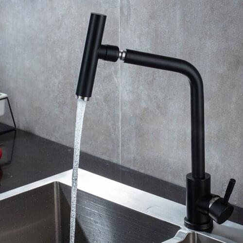 Kitchen Faucet Stainless Steel 360 Degree Rotation Curved Outlet Pipe Tap Basin Swivel Spout Sink Tap Hot Cold Water Mixer Tap