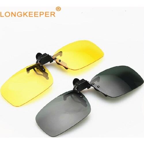 Night Driving Glasses Yellow Lens Fashion Clip On Sunglasses For Men Women Night Vision Glasses Anti Glare UV Driver Goggles