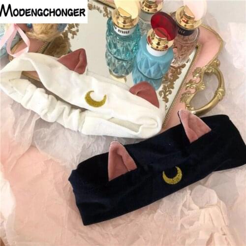 High Quatity Velvet Ears Elastic Headbands Girl Party Makeup Party Hairband Accessories Face Wash Headdress Cute Cat Life Women