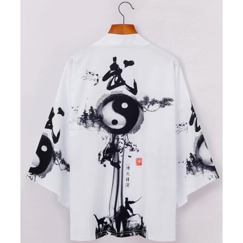 Yukata Haori Men Japanese Kimono Cardigan Men Samurai Costume Clothing Kimono Jacket Mens Kimono Shirt Yukata Haori