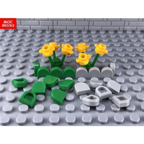 100pcs/lot MOC Bricks DIY Tile Modified 1 x 1 Half Circle Extended fit with 24246 Building Blocks Dolls Figure Toys kids Gift