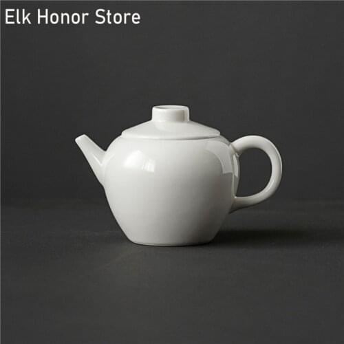 185ml White Jade Porcelain Tea Maker Pot Dehua Mutton Fat Jade Ceramic Teapot Kung Fu Tea Master Pots With Strainers Teaware