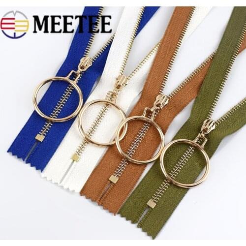 2/5pcs Meetee Auto Lock 3# Metal Zippers 20cm Close-end Zips Closure For Sewing Bags Skirt DIY Clothing Accessories ZA152