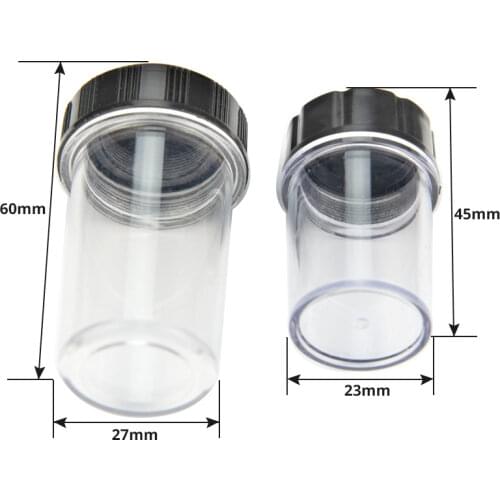 2 PCS 20.5mm RMS Thread Biological Microscope Objective Lens Storage Box Bottle Case Anti-Dust