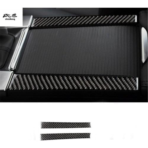 2pcs/lot Epoxy glue real carbon fiber Central control glass cup both sides panel decoration cover for 2014-2018 Volvo S60 V60