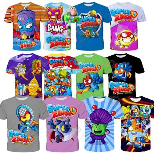 2021 Superthings T Shirt Summer Short Sleeve O-neck Tshirt Superzings Tees for Baby Boys Kids Casual Cartoon Tops Girls T-shirt