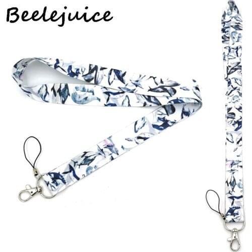 24pcs Dolphin Whale Ocean Neck Strap Lanyards ID badge card holder keychain Mobile Phone Strap Gift Ribbon webbing necklace gift