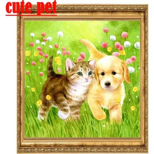 Diamond Painting Cats and dogs good friends Cross Stitch diy painting toolbox decorative full diamond painting embroidery Decor