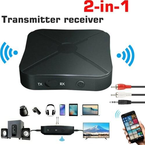 2 IN 1 Real Stereo Bluetooth -compatible 4.2 Receiver Transmitter Bluetooth Wireless Adapter Audio With 3.5MM AUX For TV MP3 PC