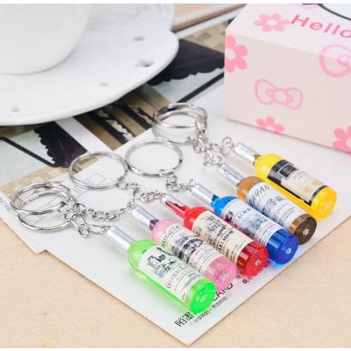 Fashion Beer Bottle Charms Keychain Men Vintage Red Wine Bottle Key Ring Chain Jewelry Women Bag Car Trinket Gift Souvenirs