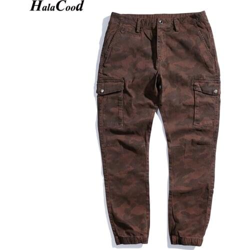 CARGO PANTS Fashion Pencil Pants Camouflage Overalls Male Mens Army Clothing Work Pocket Combat Army Style Straight Trousers
