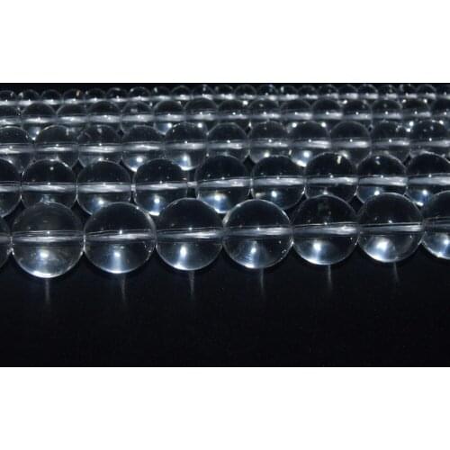 Natural Stone Synthesis Smooth Clear Quartz Crystals Beads 4 6 8 10 12 14 16 18 20 MM Pick Size For Jewelry Making DIY Bracelet