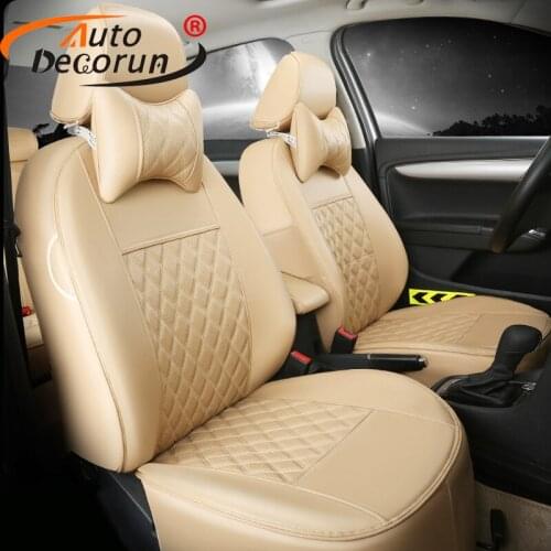 AutoDecorun PU leather car seat cover set for Peugeot 407 accessories seat covers cars cushion Custom fit seat cushion supports